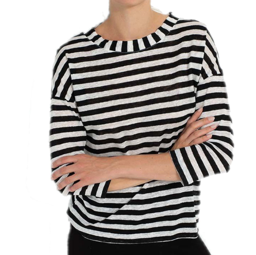 Shirt mit 3/4 Arm aus Leinen