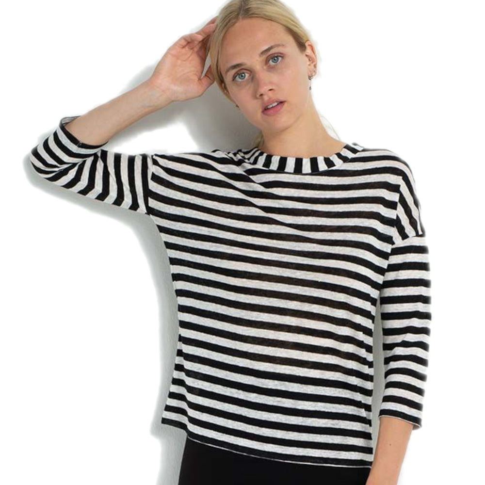 Shirt mit 3/4 Arm aus Leinen