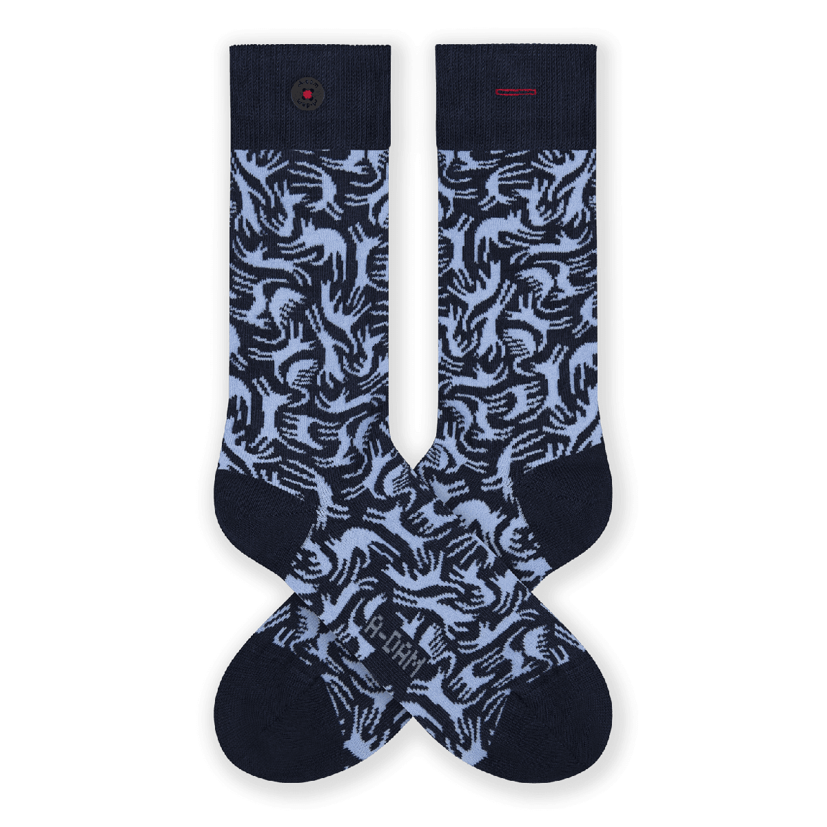 Socken mit eingestrickten Motiven