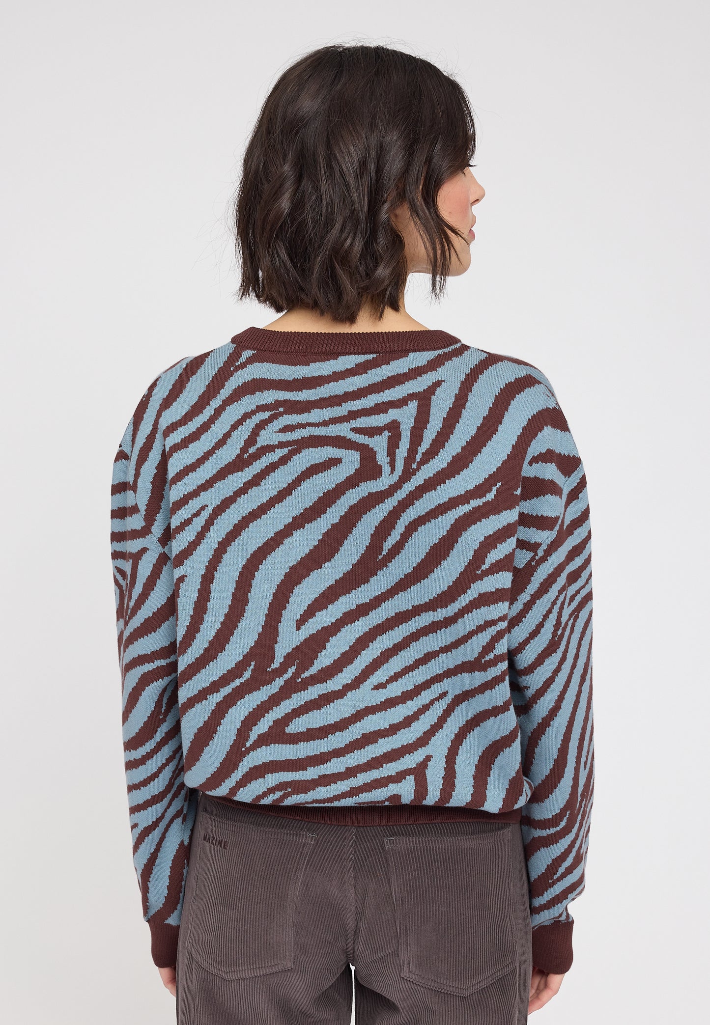 Zebra Strickpullover aus Bio-Baumwolle