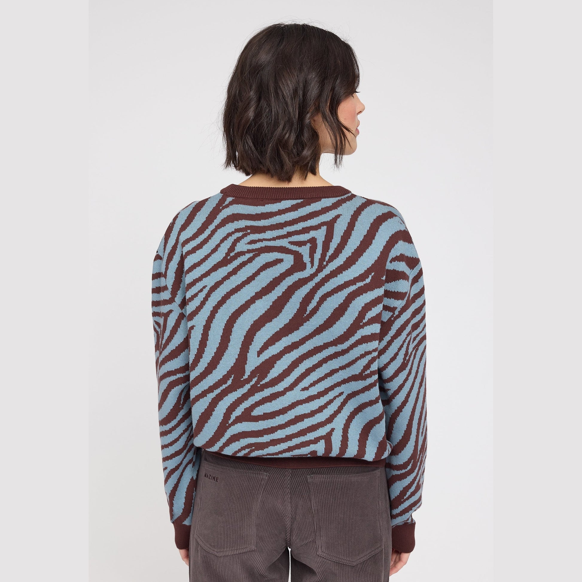 Zebra Strickpullover aus Bio-Baumwolle