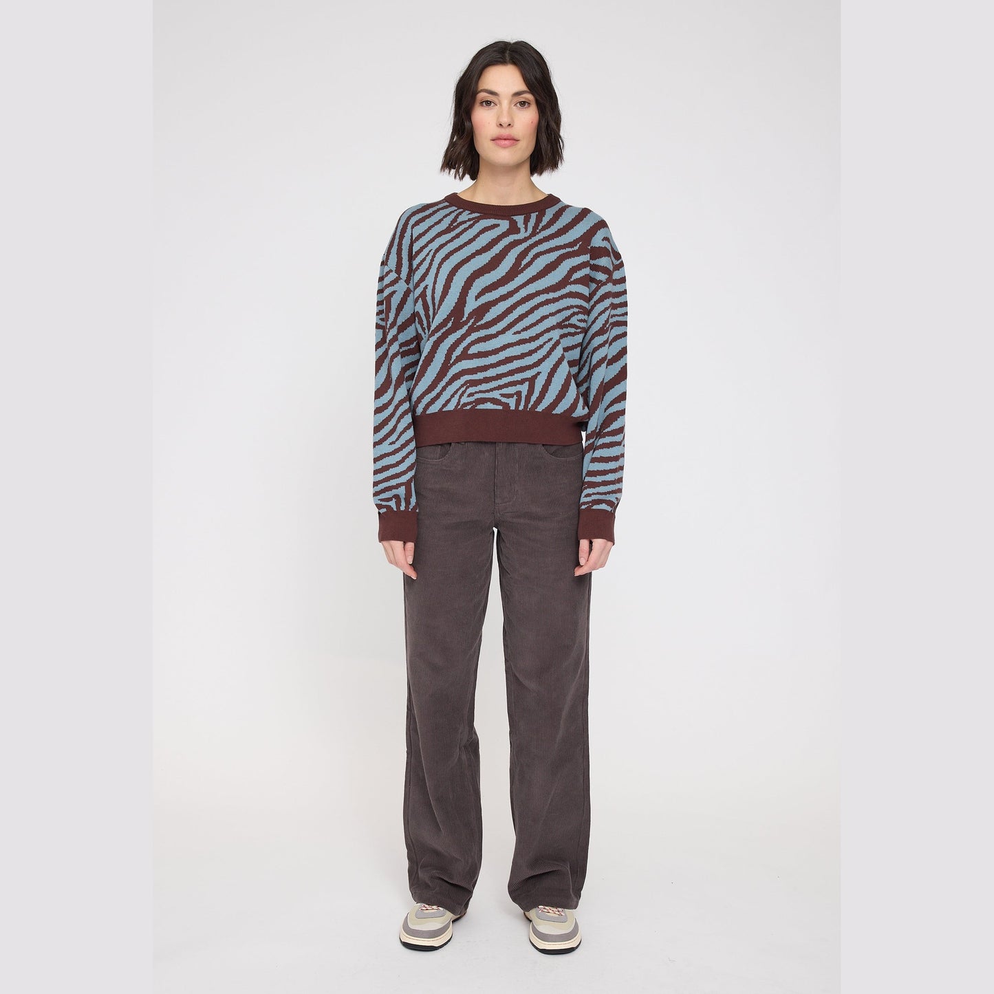 Zebra Strickpullover aus Bio-Baumwolle