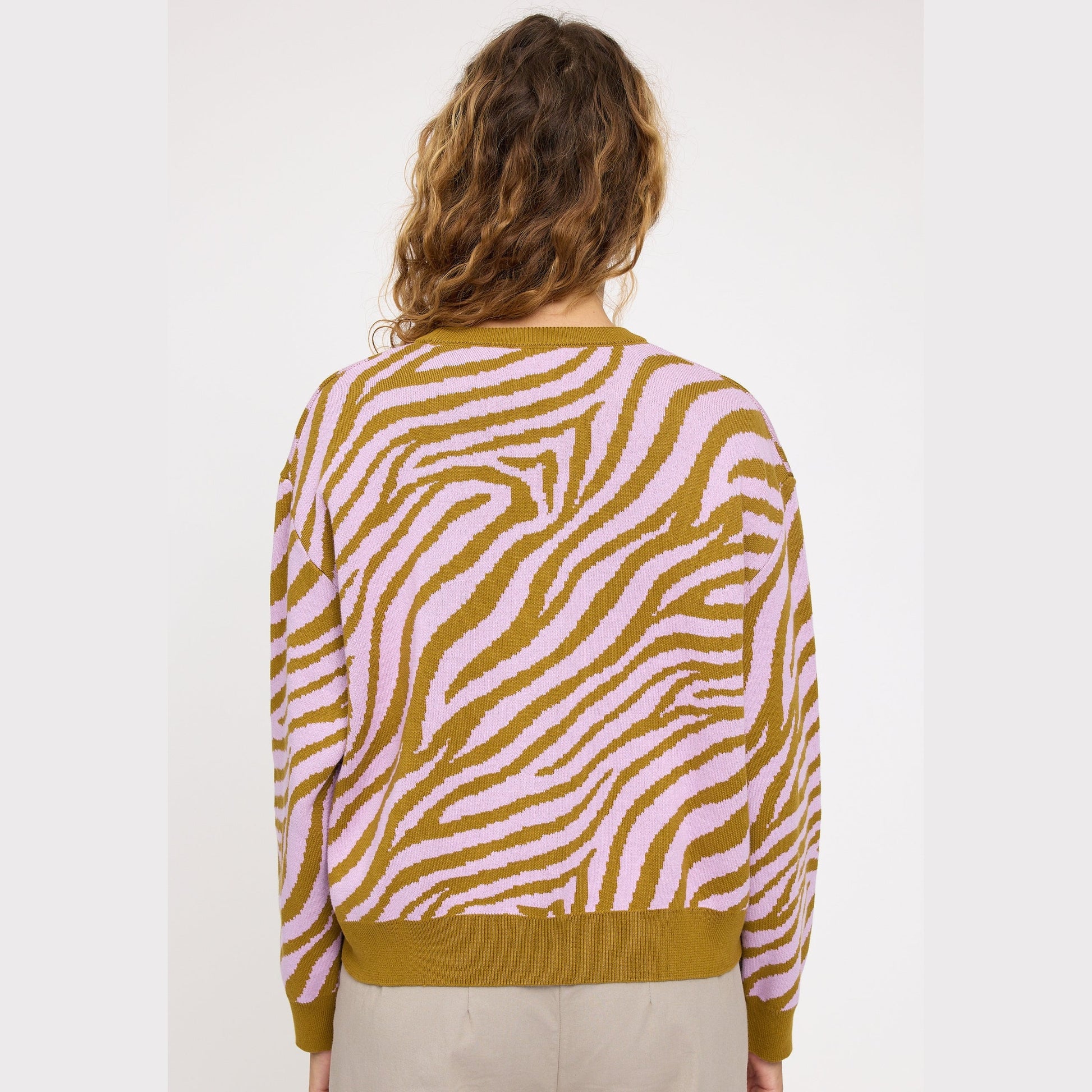Zebra Strickpullover aus Bio-Baumwolle