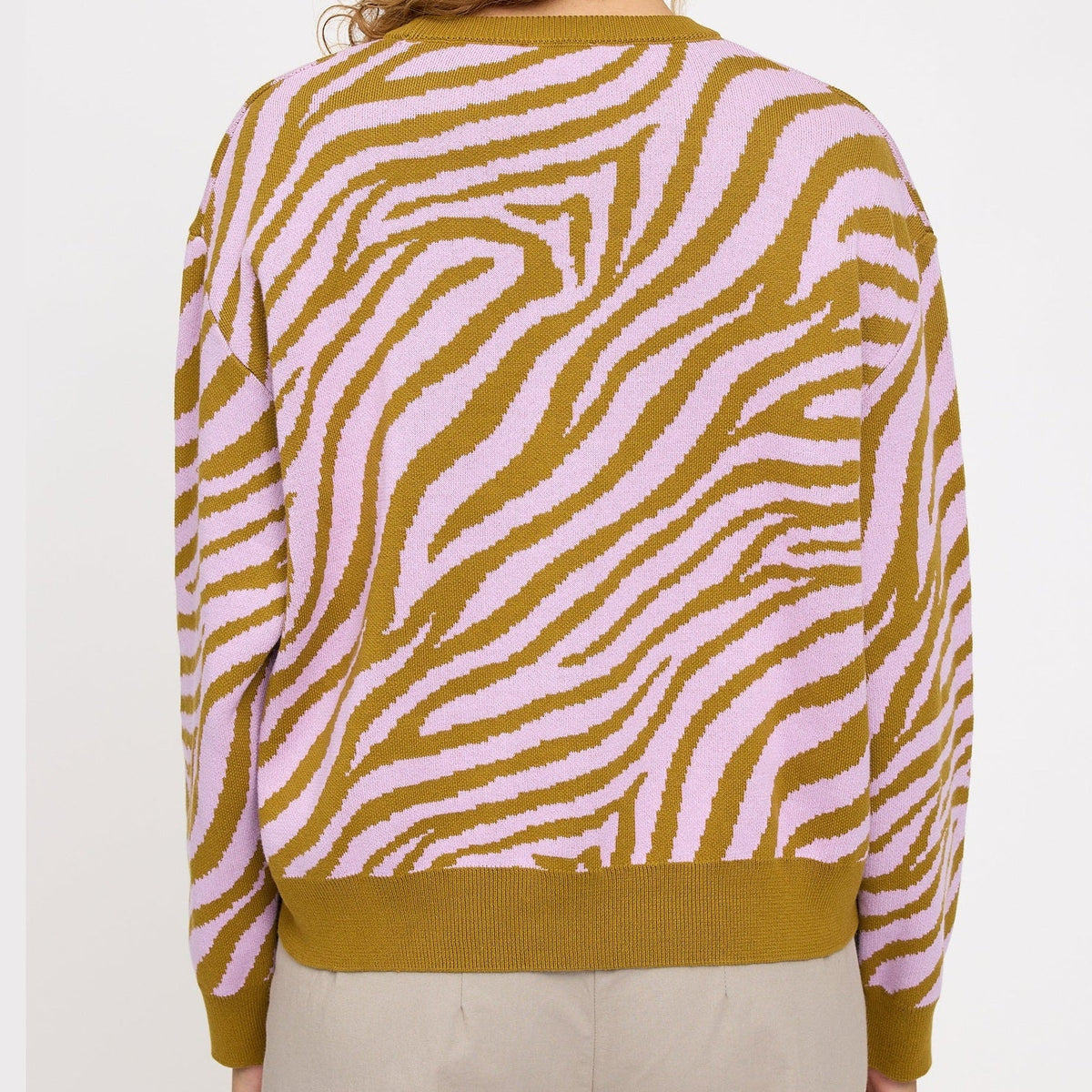 Zebra Strickpullover aus Bio-Baumwolle