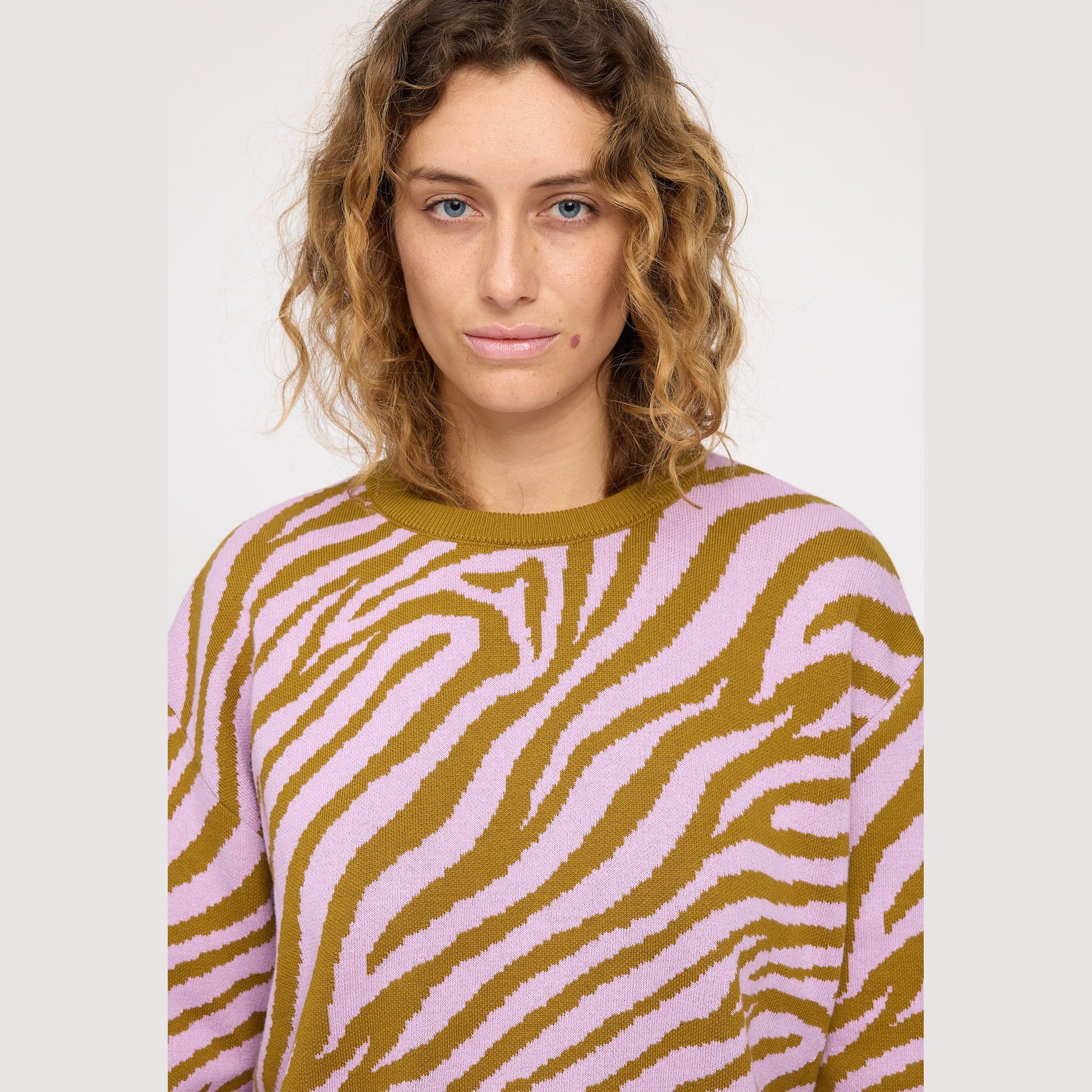 Zebra Strickpullover aus Bio-Baumwolle