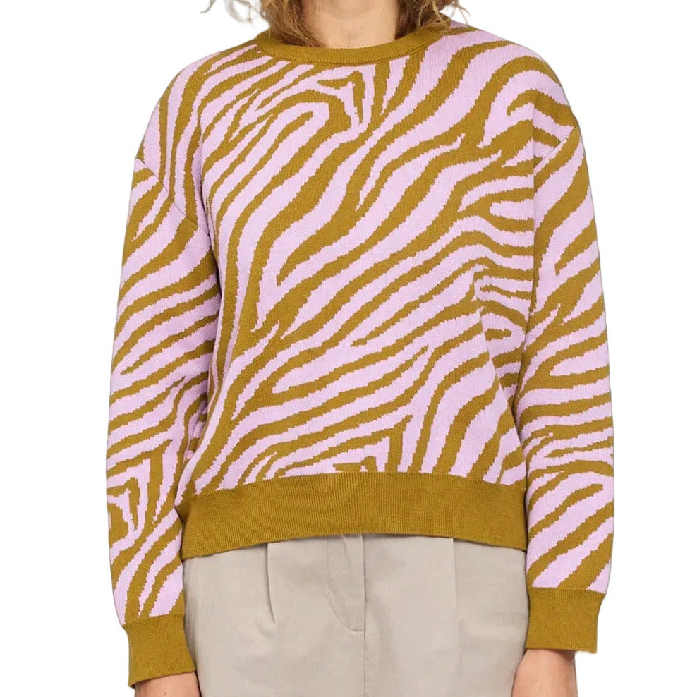 Zebra Strickpullover aus Bio-Baumwolle