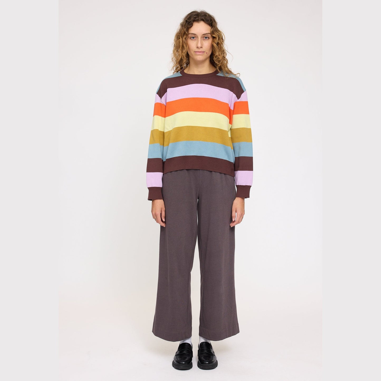 Streifen-Strickpullover aus Bio-Baumwolle