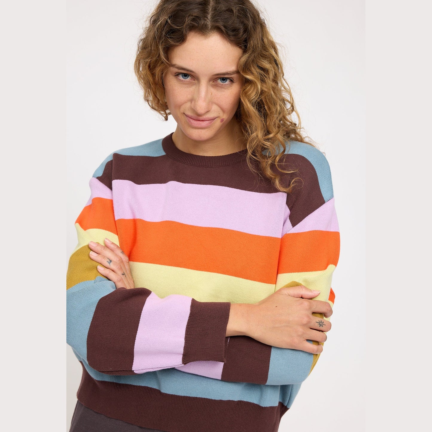 Streifen-Strickpullover aus Bio-Baumwolle