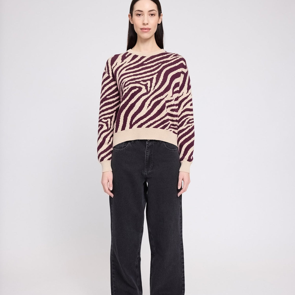 Zebra Strickpullover aus Bio-Baumwolle