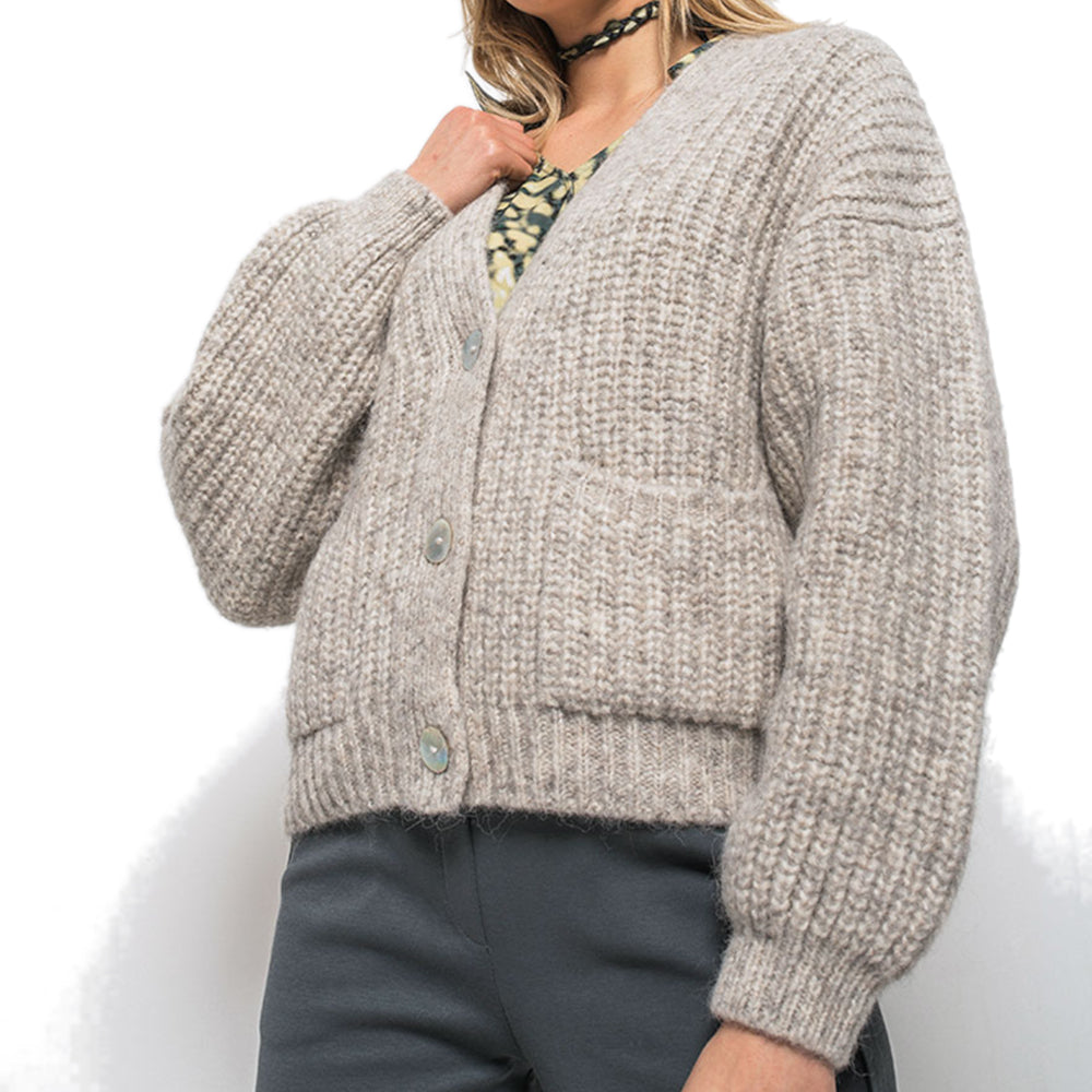 Grandpa Strickjacke aus Alpaka und Bio-Baumwolle