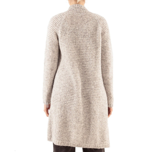 lange Strickjacke aus Alpaka und Bio-Baumwolle