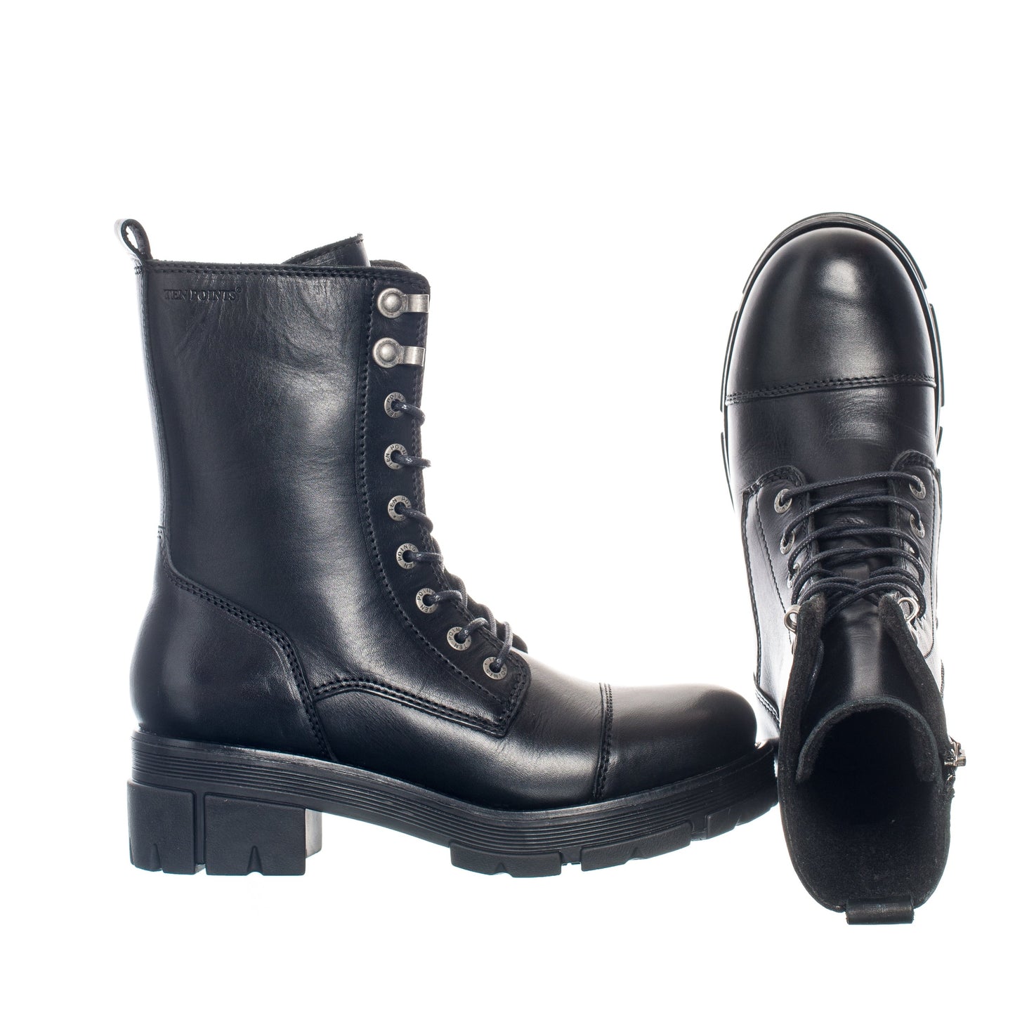 Leder-Schnürboots, Cecilia mit höherem Schaft
