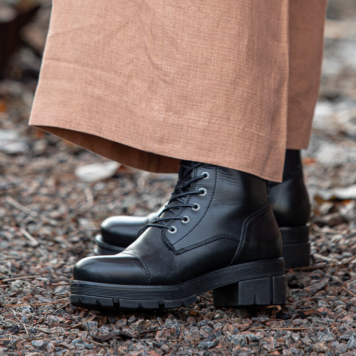 Leder-Schnürboots, Cecilia mit höherem Schaft
