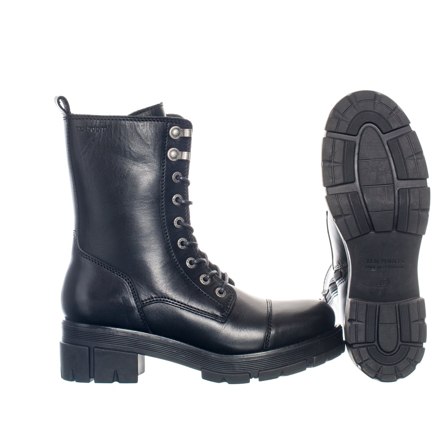 Leder-Schnürboots, Cecilia mit höherem Schaft