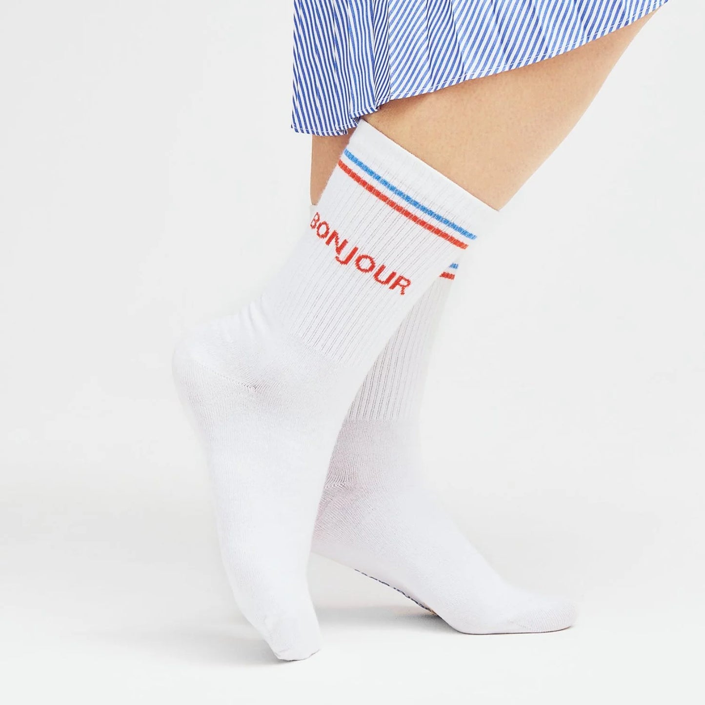 Sports socks with lettering + stripes