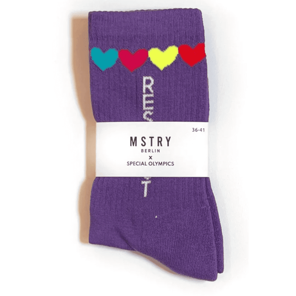 MSTRY Socken mit eingestricktem Statement