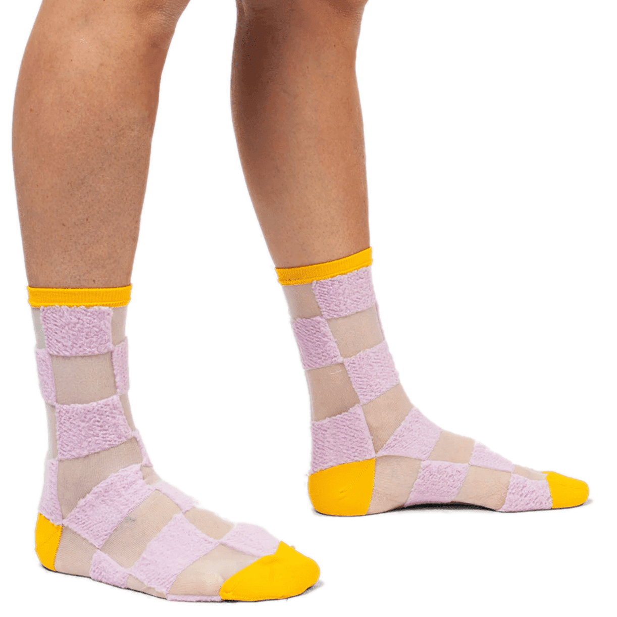 karierte halbtransparente Socken