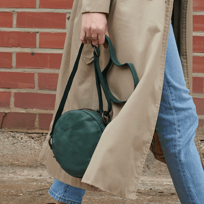 Circle Tasche aus gewaschenem Leder