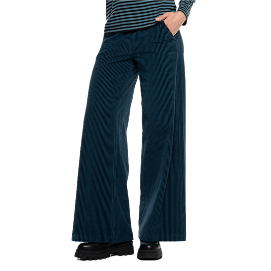 Knitted corduroy trousers with a slight flare
