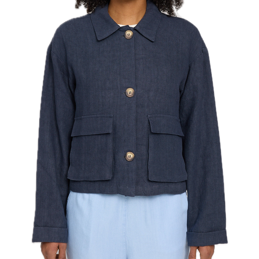 kurze Leinen-Jacke Mazine