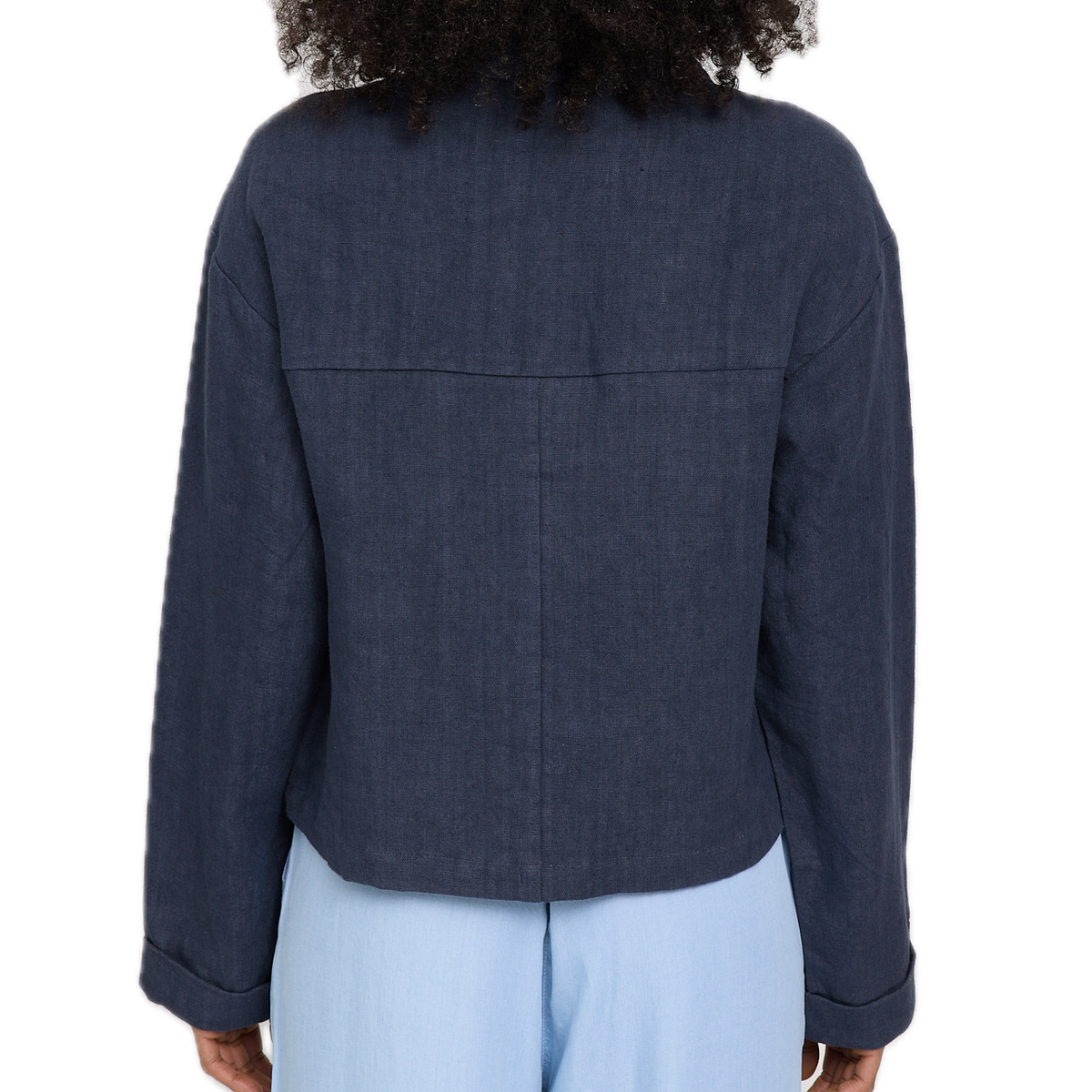 kurze Leinen-Jacke