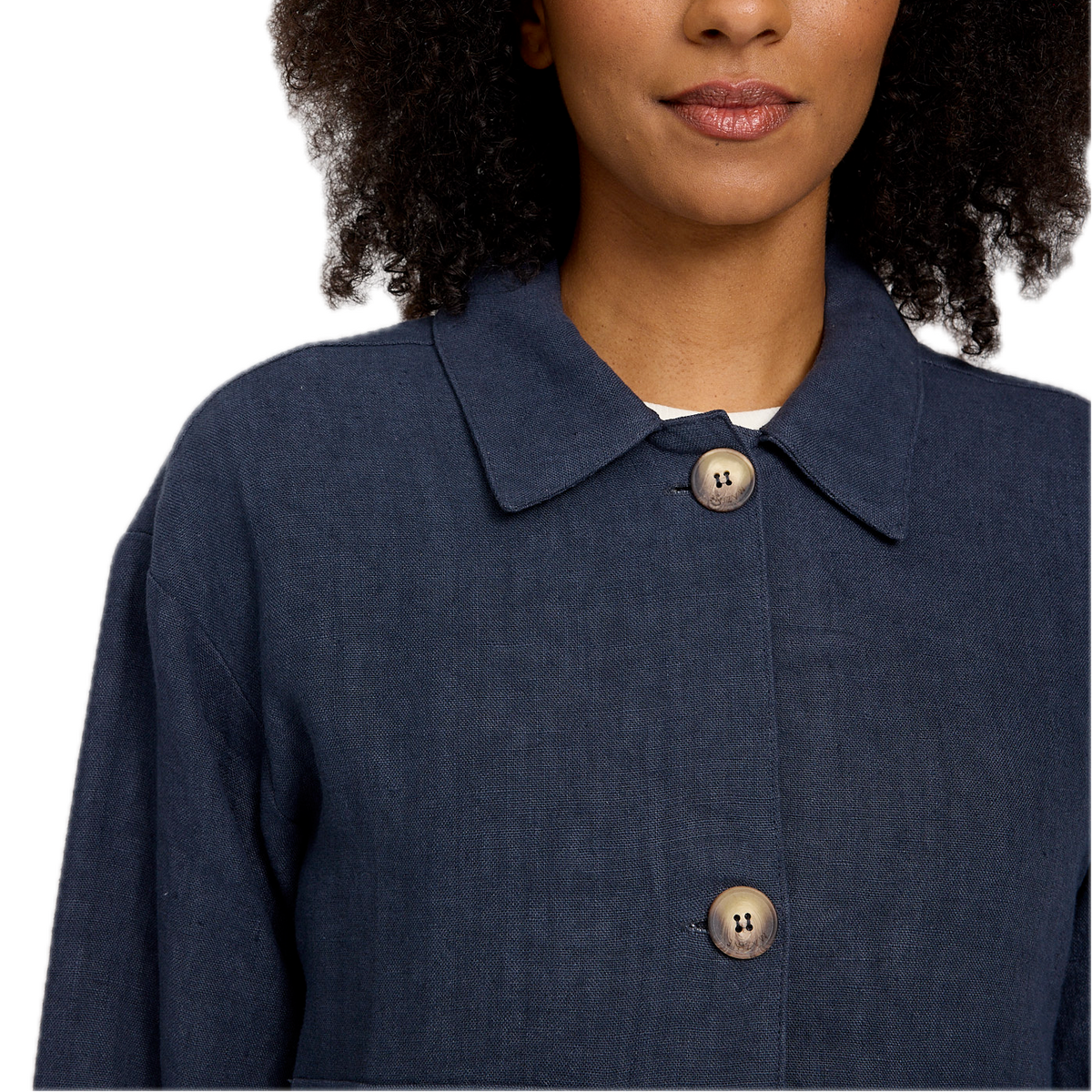 kurze Leinen-Jacke