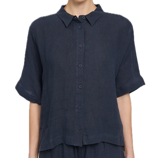 Leinen-Hemdbluse