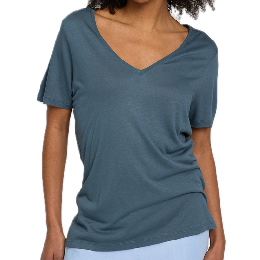 V-Neck-Shirt aus Ecovero Mazine