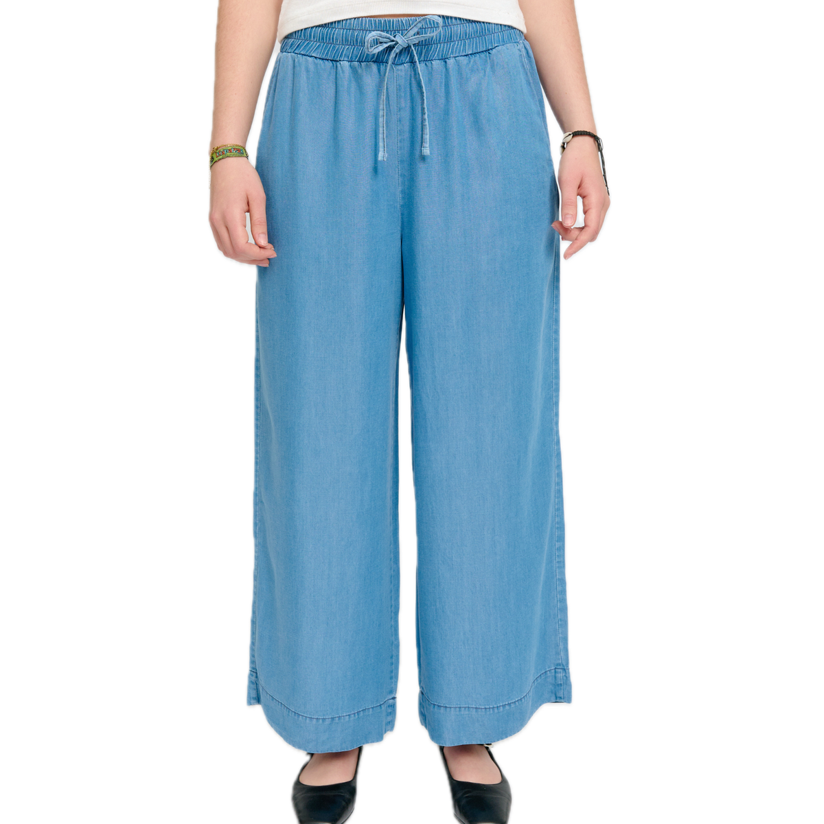 weite Hose aus Lyocell im Denim-Look