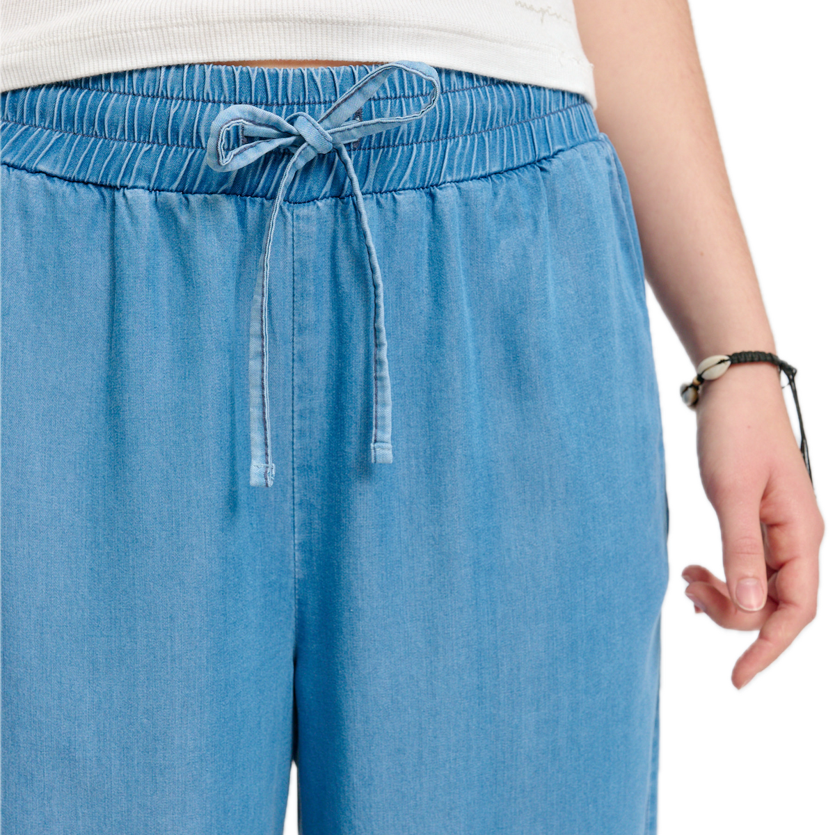 weite Hose aus Lyocell im Denim-Look