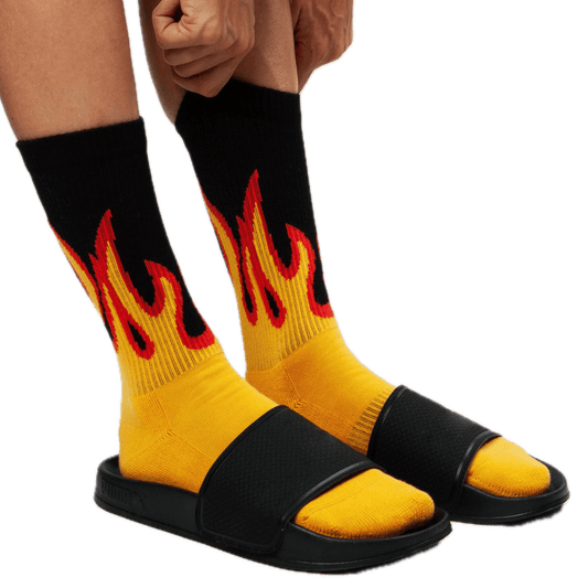 Socken mit Feuer