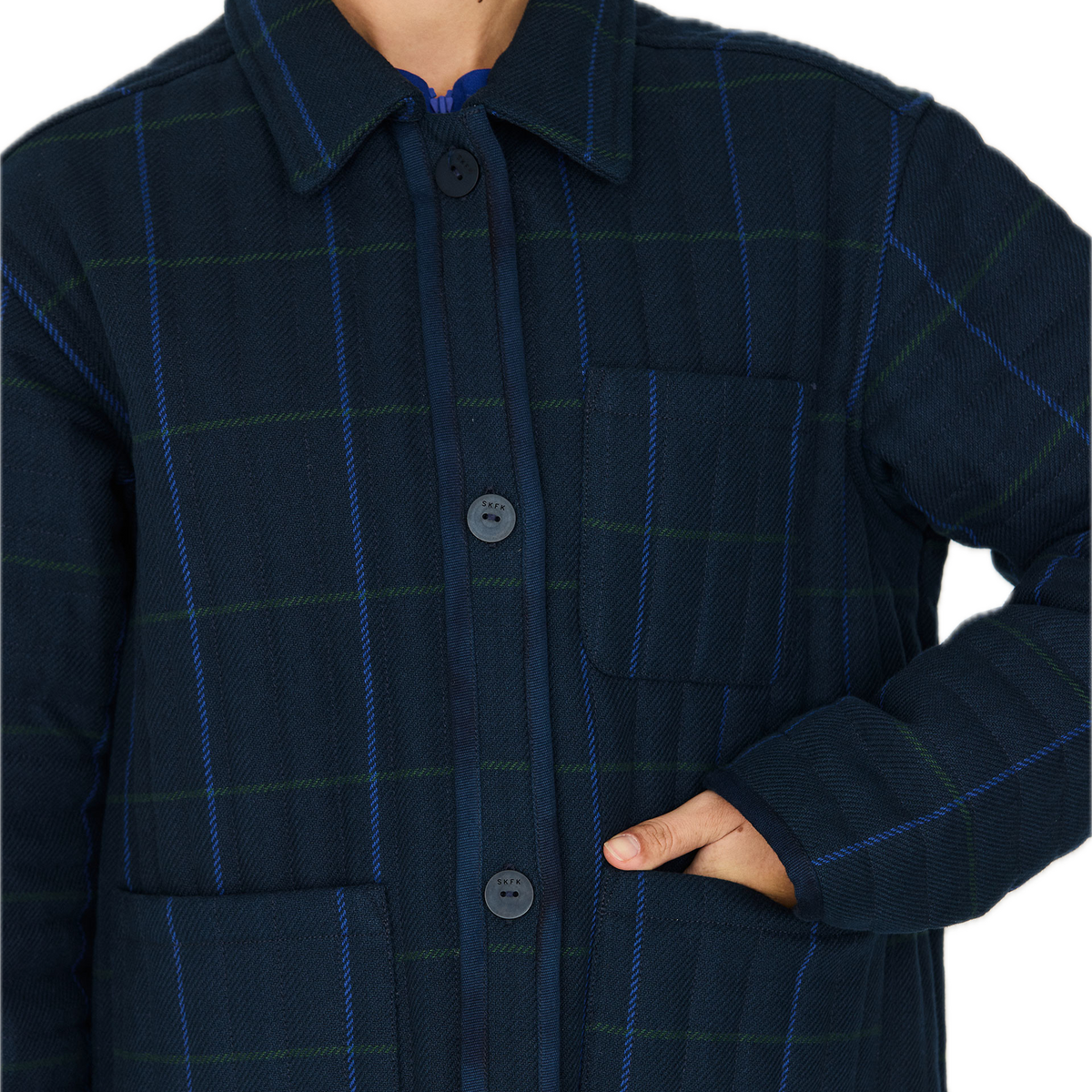 Loredi wattierte Karo-Jacke aus Bio-Baumwolle