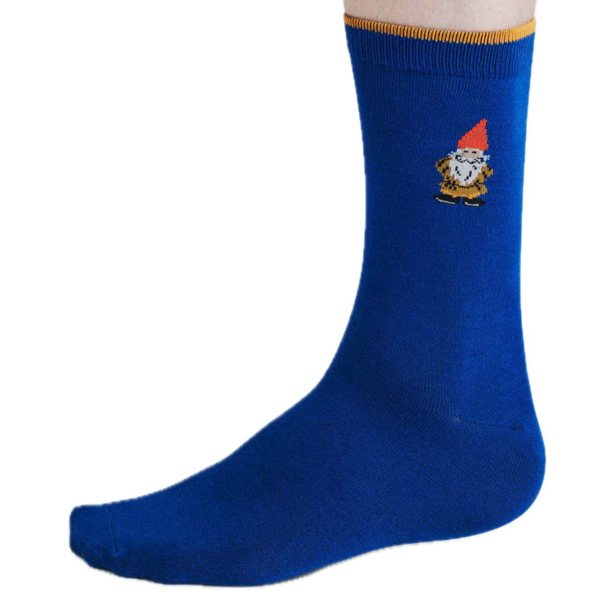 Socken mit eingestricktem Gartenzwerg