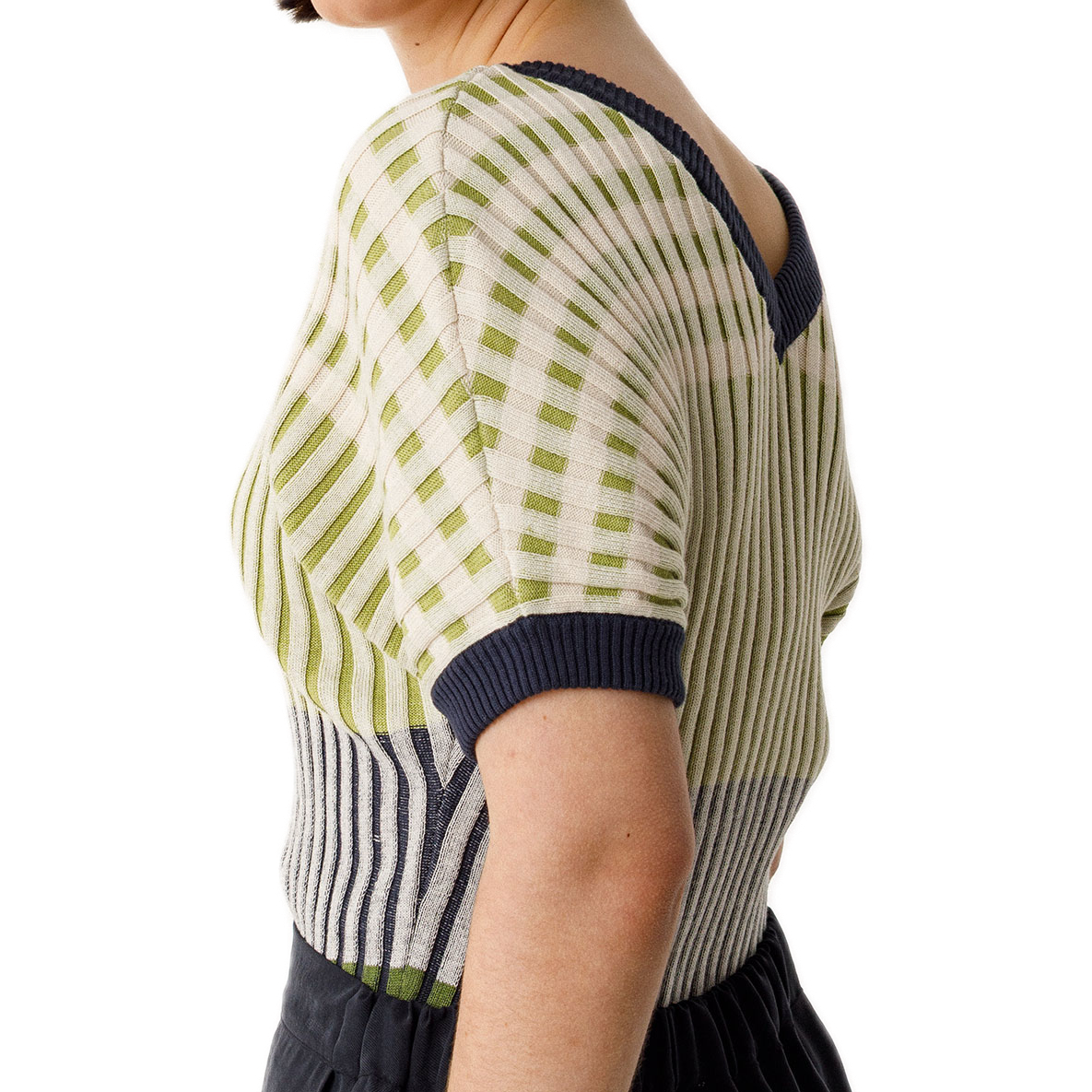 Kloe bunter Kurzarm-Pulli aus Bio-Baumwolle