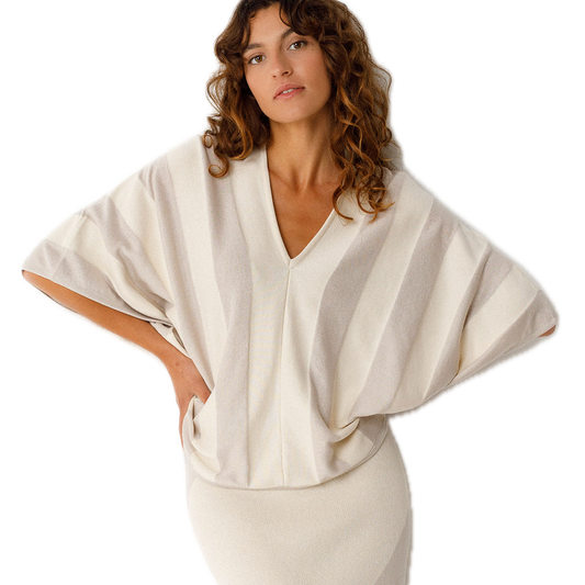 Hera Blockstreifen-Kurzarm-Pulli aus Bio-Baumwolle