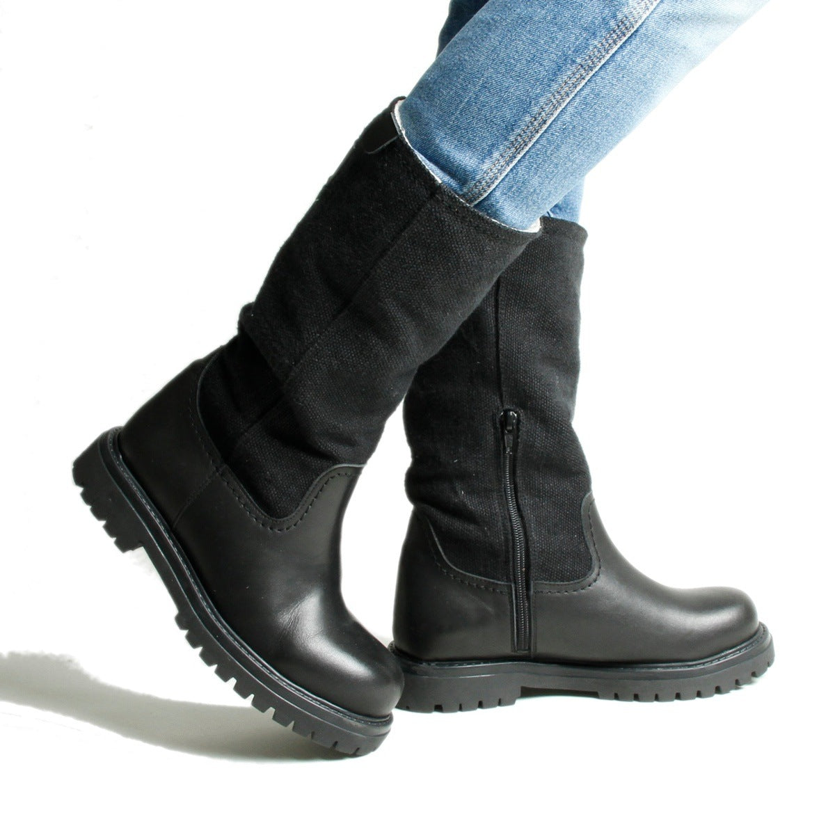 MIA Boots aus Leder, Baumwolle und Hanf