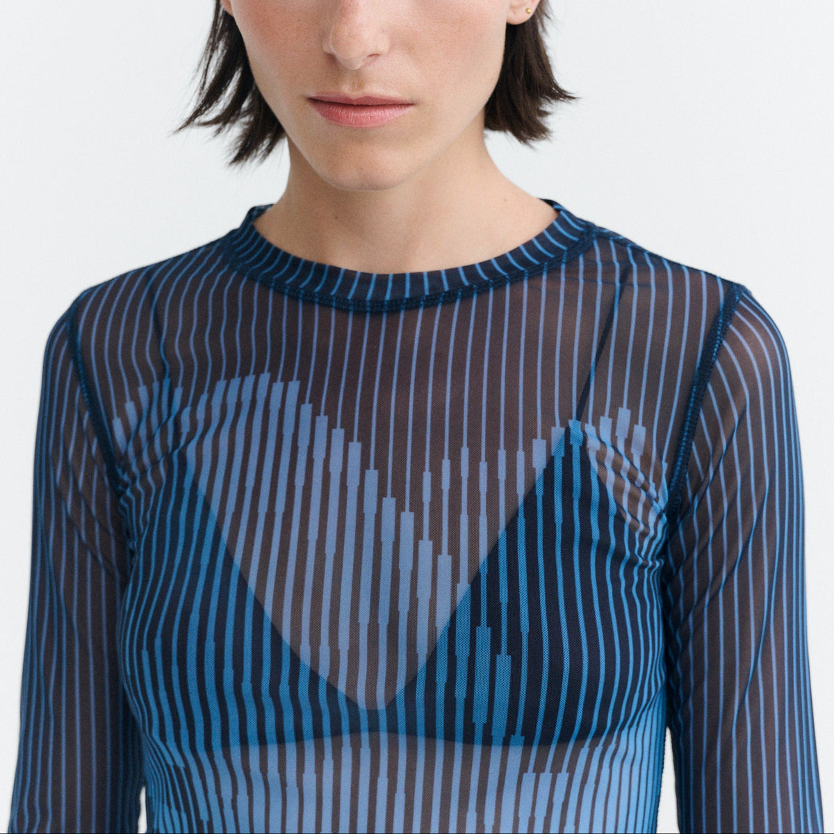 transparentes Top Tere, Lotus-Print