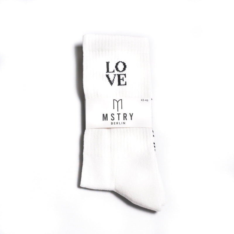 MSTRY Socken mit eingestricktem Statement