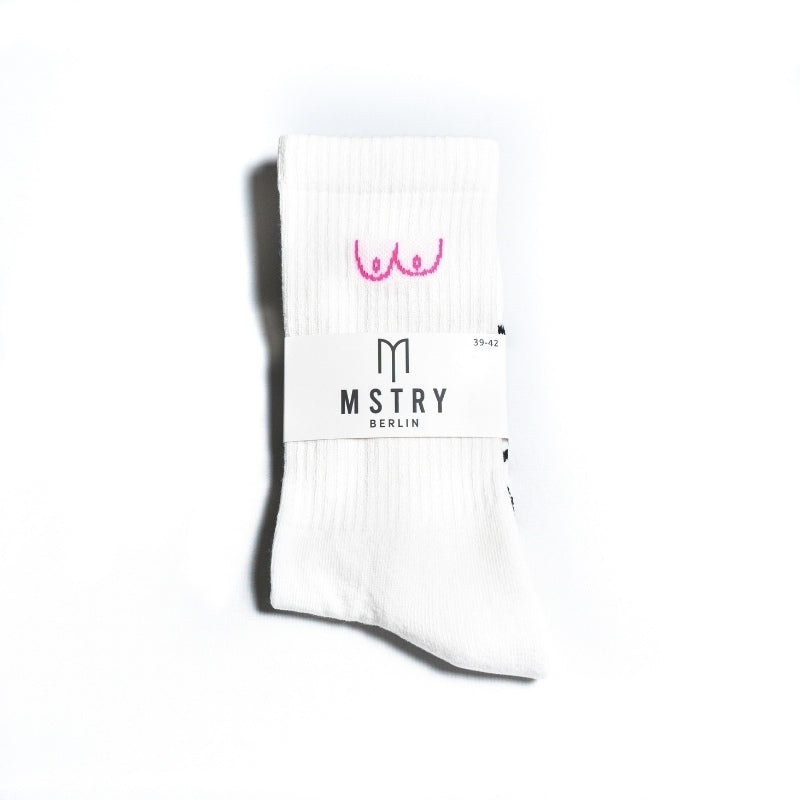 MSTRY Socken mit eingestricktem Statement