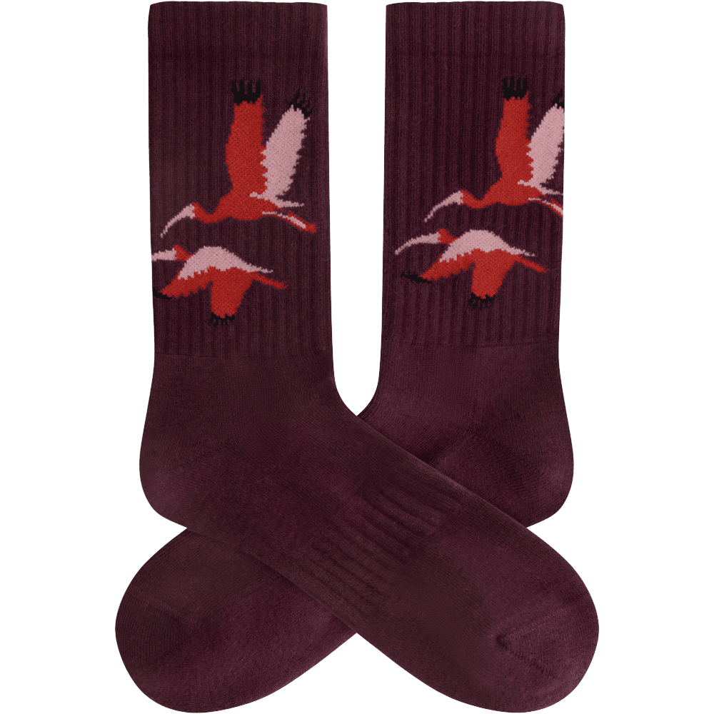 Sportsocken mit eingestrickten Motiven