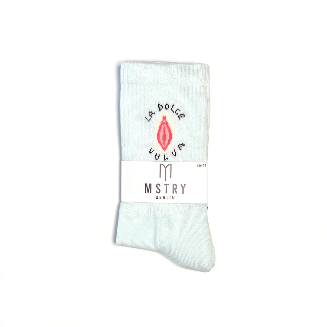 MSTRY Socken mit eingestricktem Statement