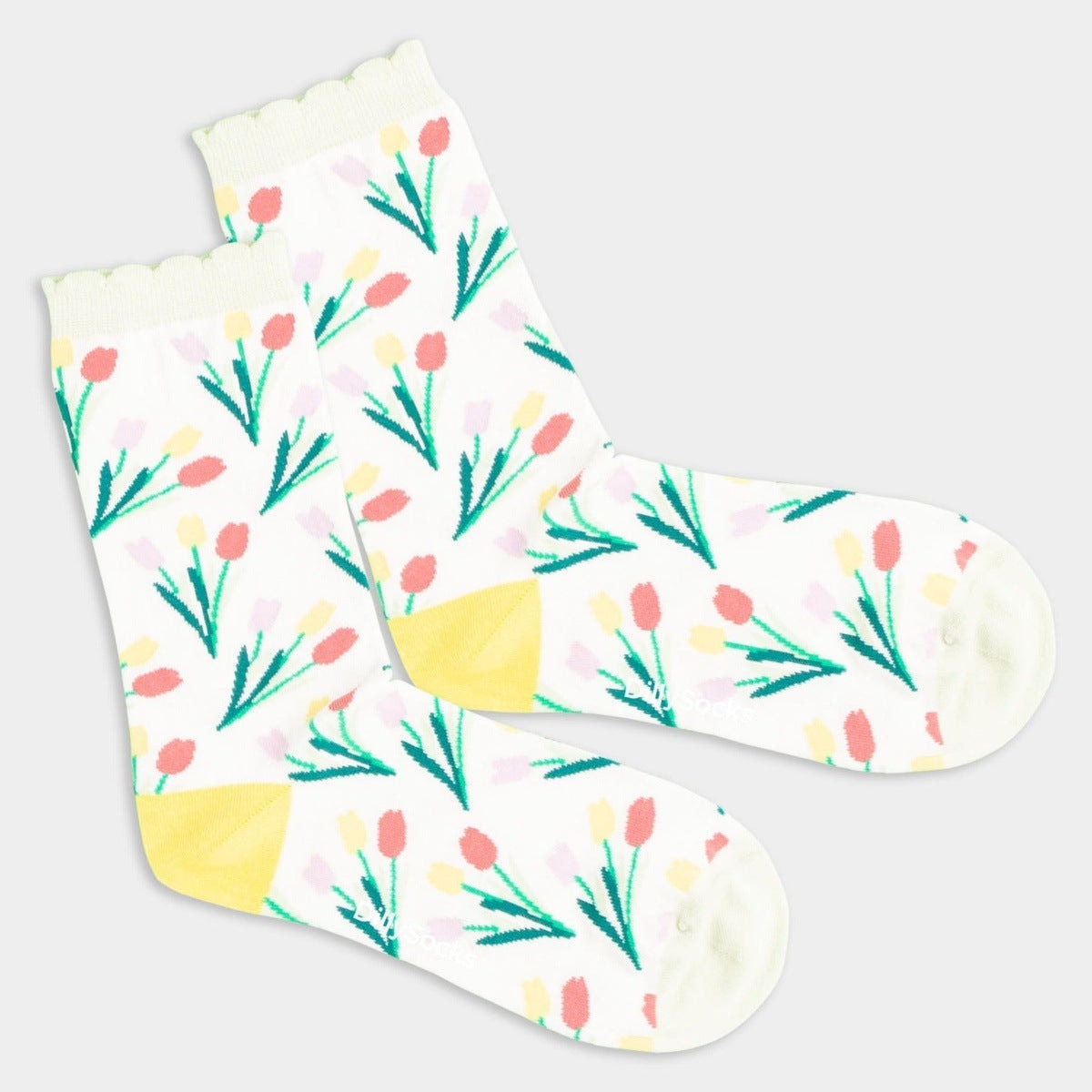 geblümte Socken, Tulpen