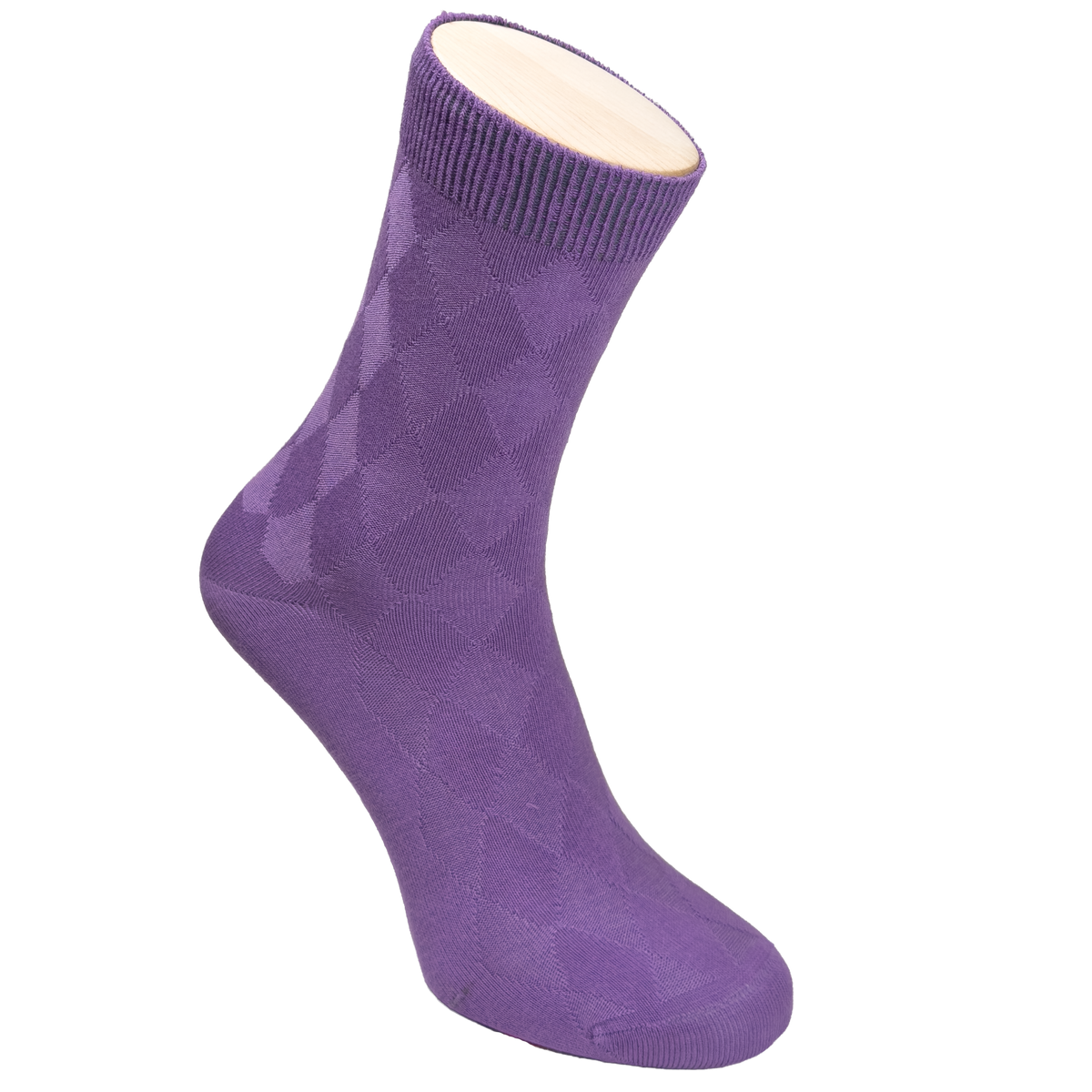 Socken mit eingestricktem Rautenmuster