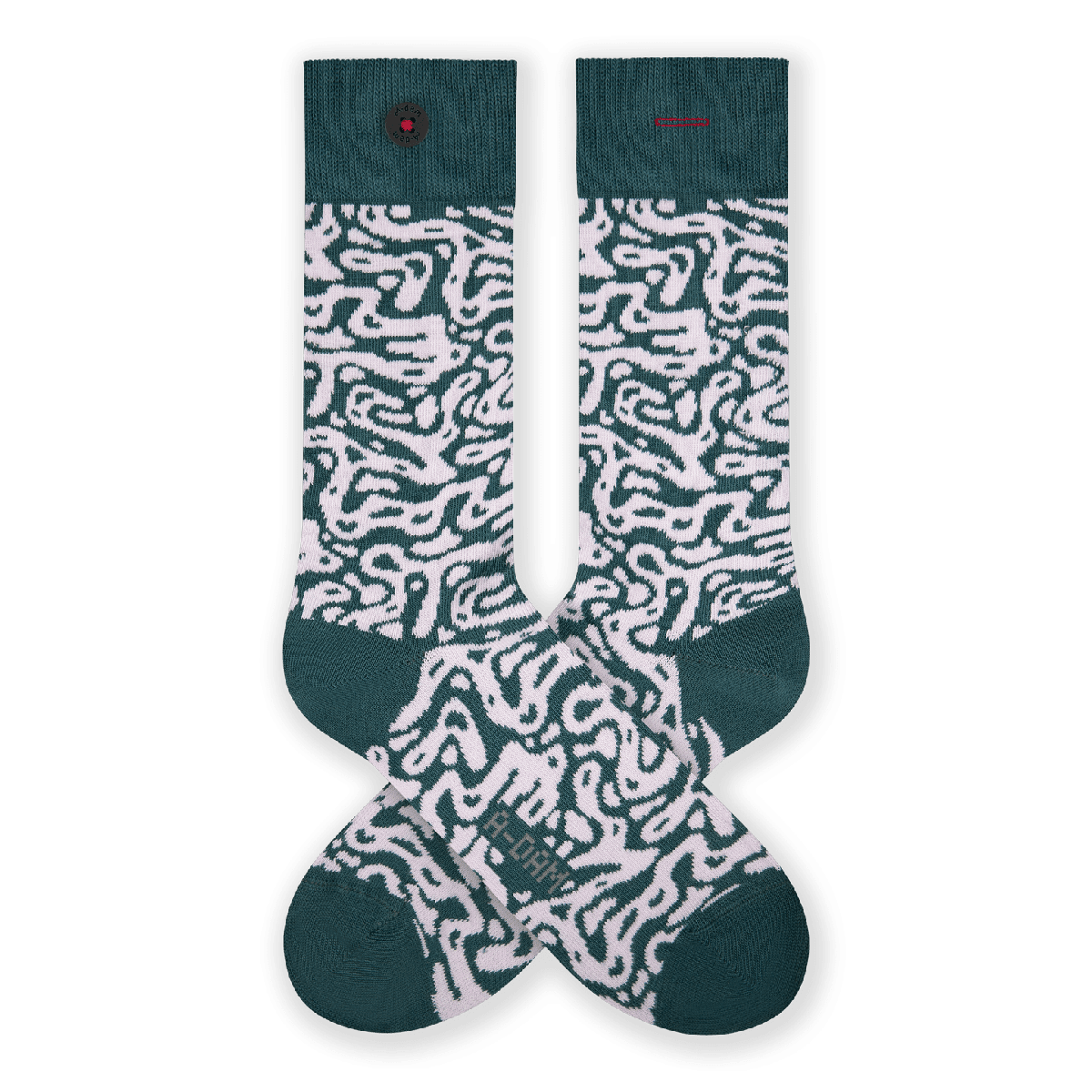 Socks with knitted motifs
