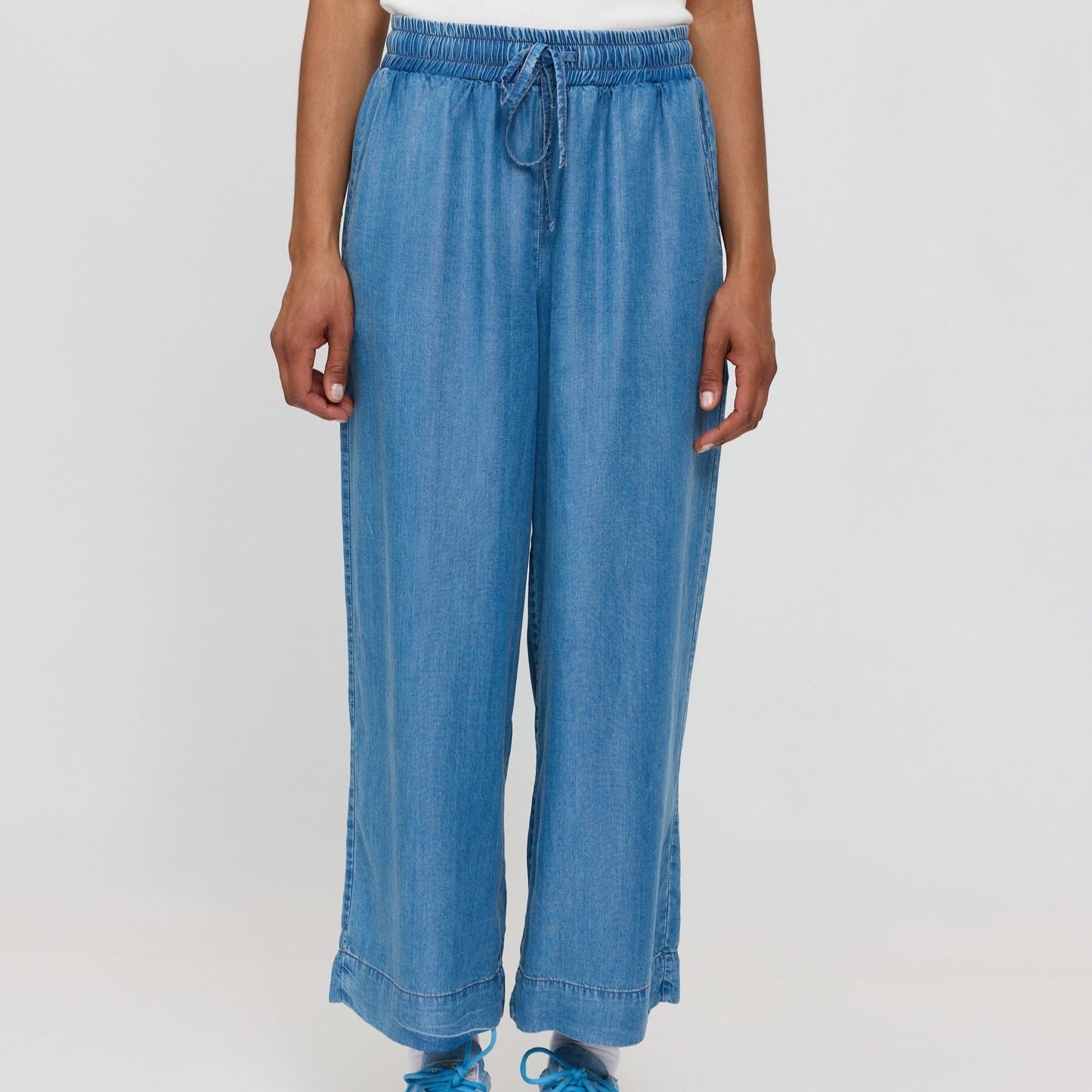 weite Hose aus Lyocell im Denim-Look