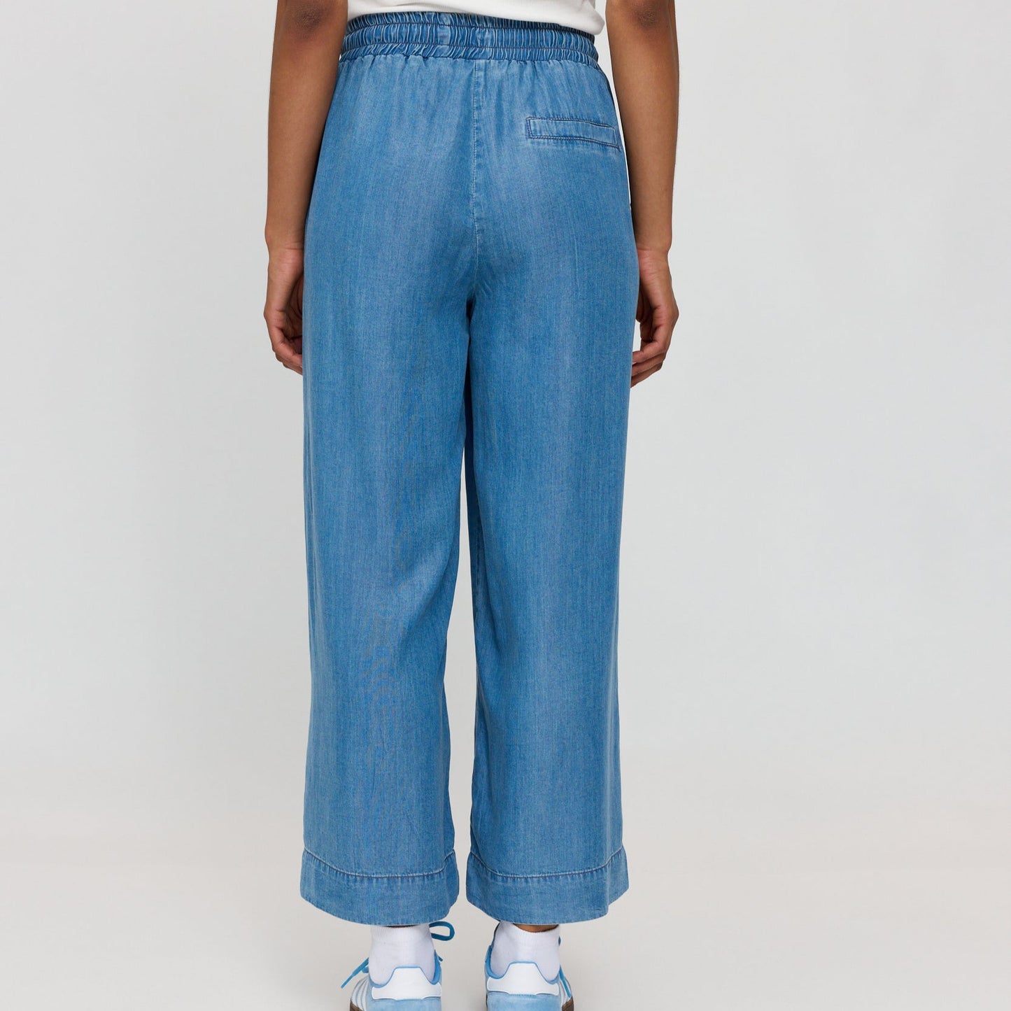 weite Hose aus Lyocell im Denim-Look