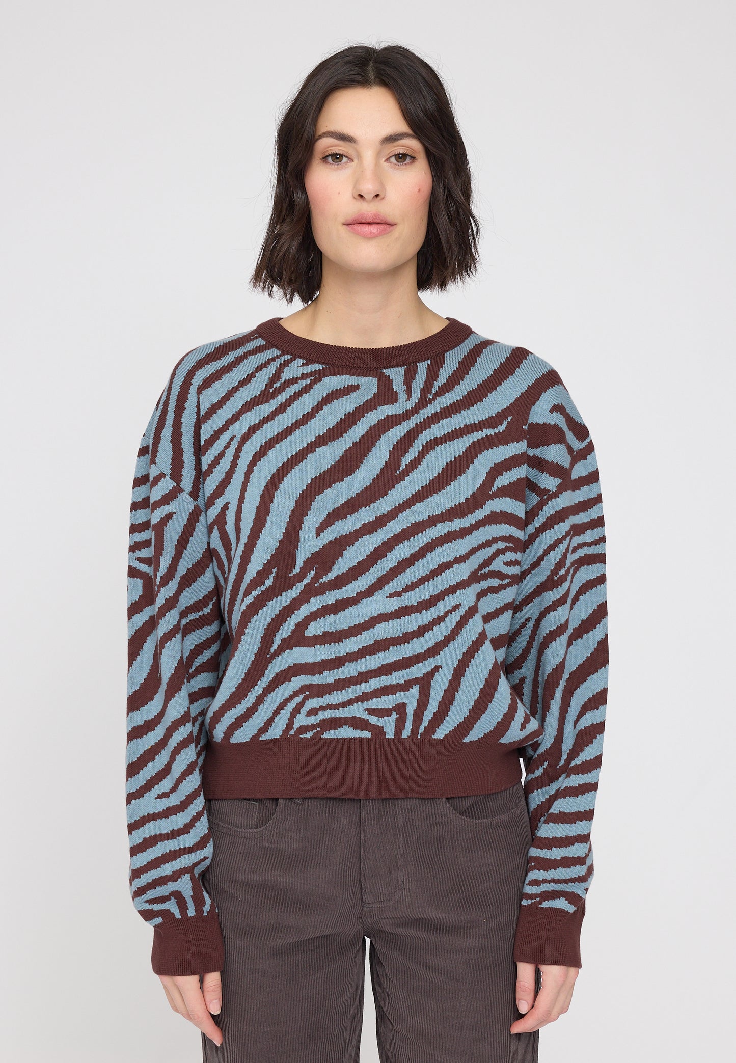 Zebra Strickpullover aus Bio-Baumwolle