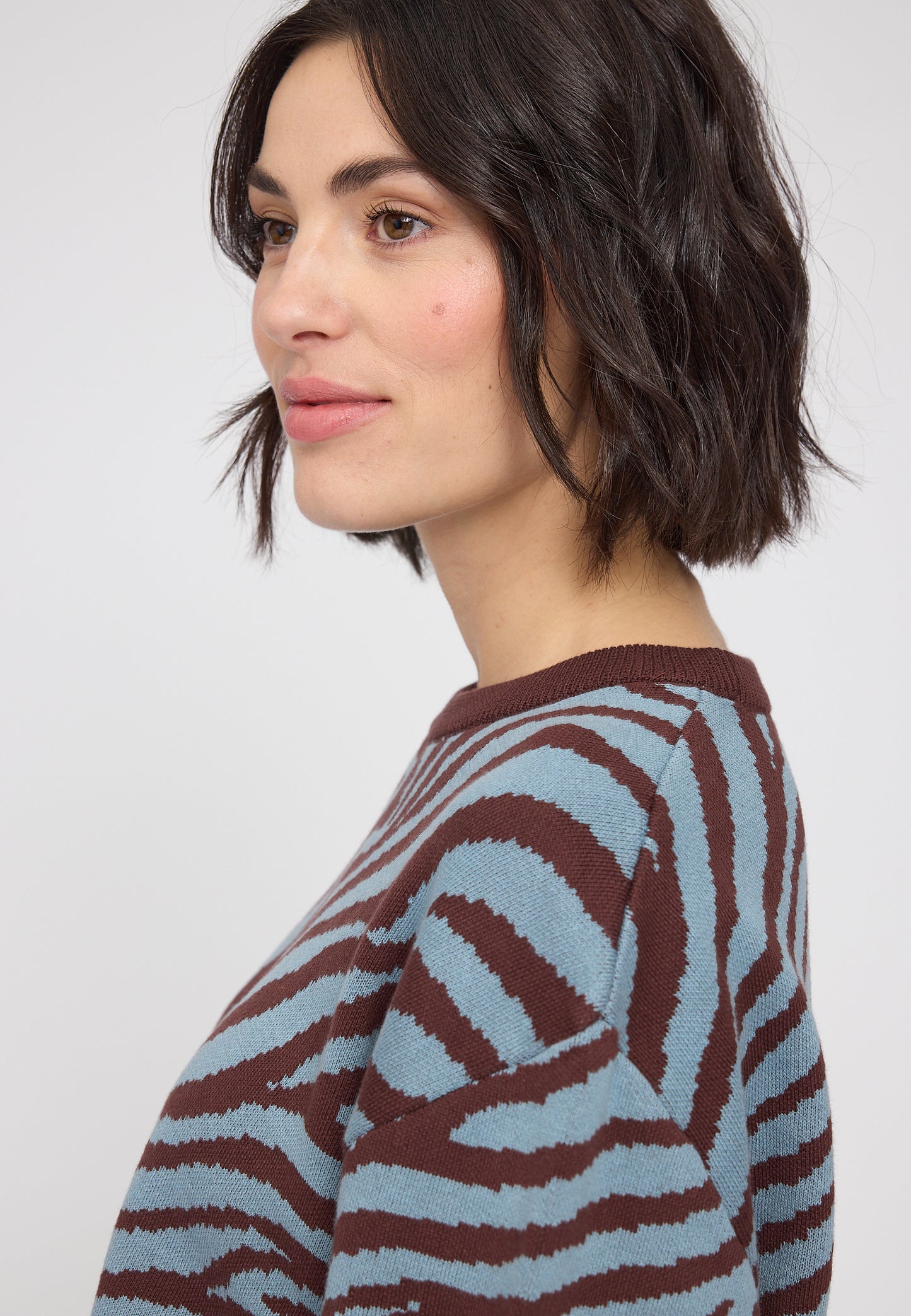 Zebra Strickpullover aus Bio-Baumwolle
