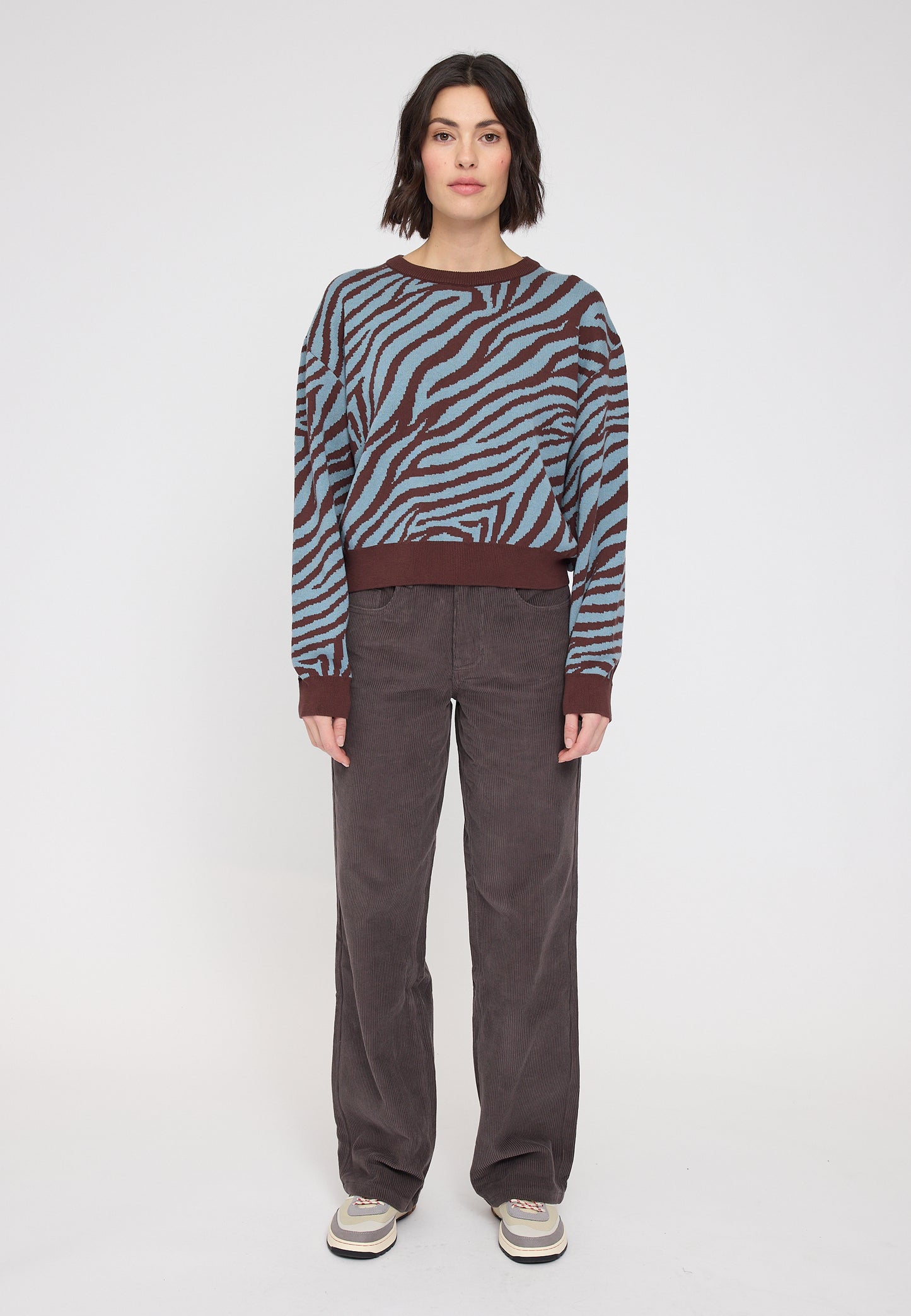 Zebra Strickpullover aus Bio-Baumwolle