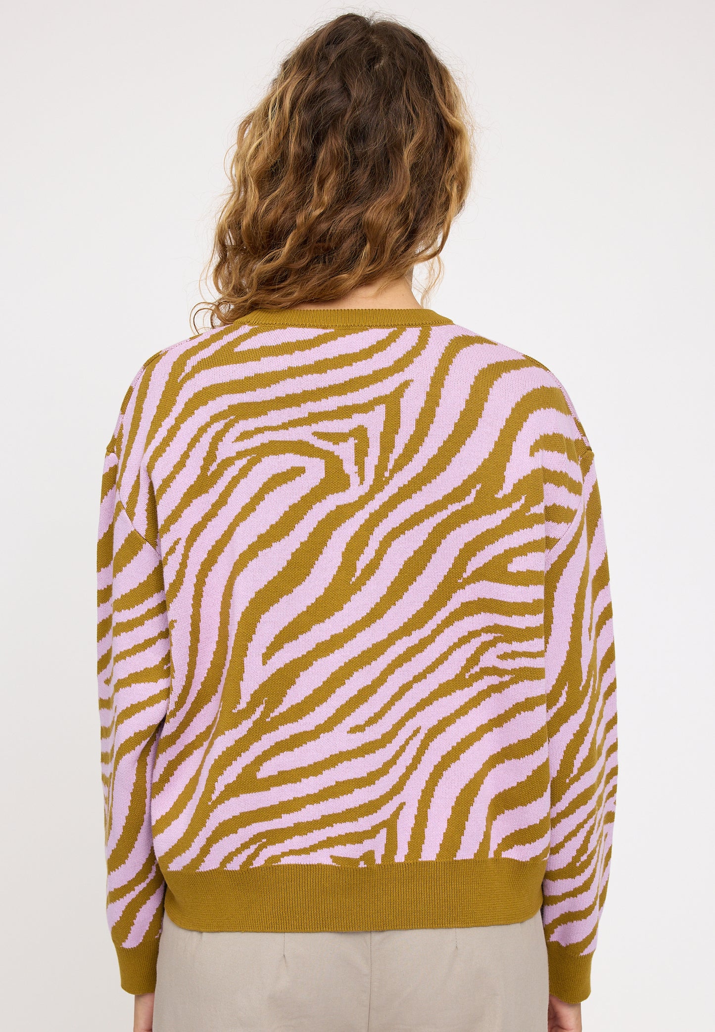 Zebra Strickpullover aus Bio-Baumwolle